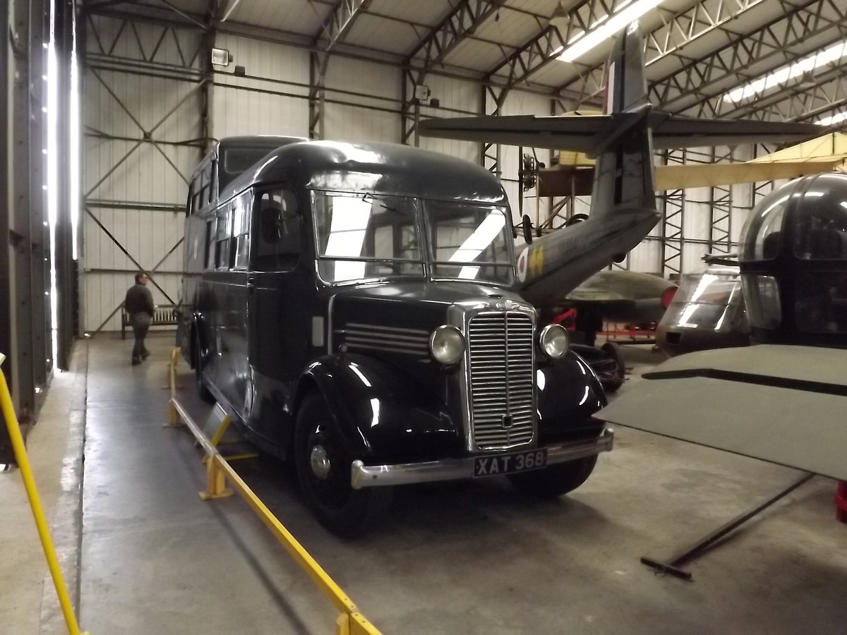 XAT 368
1947 Commer Commando, fitted with Park Royal bodywork.
New to, and used by, the RAF as a crew bus at airfields in Yorkshire, UK.
Donated to the RAF Benevolent Fund and restored to working condition.  Now on display at the Yorkshire Air Museum, Elvington, York, UK.  More details at http://www.yorkshiremvt.co.uk/articles/raf_bus/raf_bus.htm 

Taken at Elvington, York, UK, 13th September 2014.