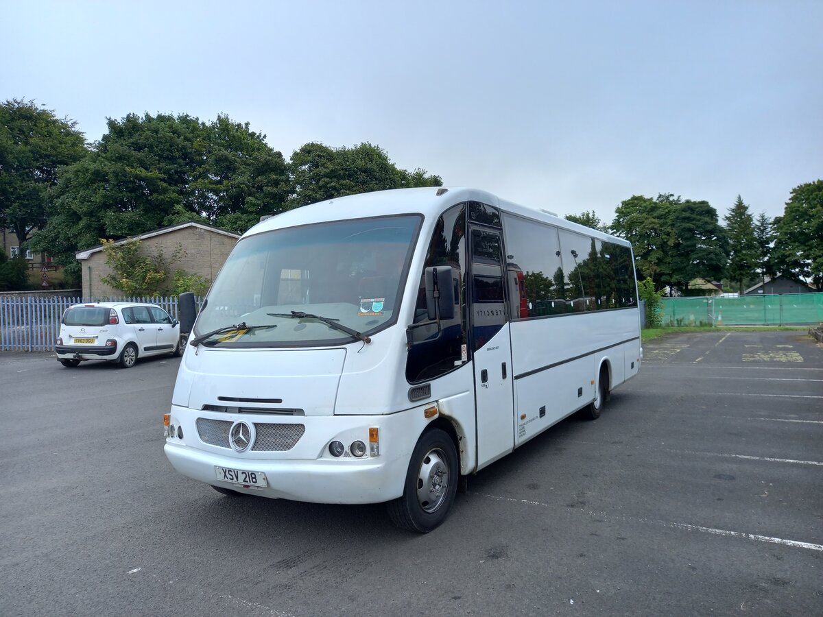 XSV 218 is a 2004 Mercedes Benz O815D, carrying a Sitcar Beluga C33F body, new to Ham of Flimwell in East Sussex, United Kingdom, registered DW54 HAM.  Currently operated by Tyne Valley Coaches, Acomb, Northumberland.

Photographed at Bellingham, Northumberland, on Thursday 5th September 2024.
