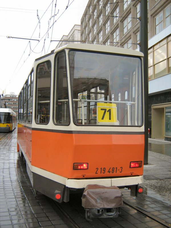 Heckansicht TATRA KT4D Wagen 481. Berlin Alexanderplatz November 2007