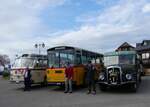 (268'734) - Aus der Schweiz: Ballestraz, Gr�ne - VS 11'615 - Saurer/Saurer (ex Girardet, Yverdon) + Schmid, Th�rishaus - BE 26'206 - Saurer/T�scher (ex P 24'244) + Lorenz, Lyssach - BE 2548 U -