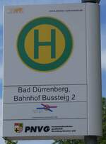 (264'569) - PNVG-Haltestellenschild - Bad D�rrenberg, Bahnhof - am 10.