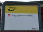 (255'366) - vb/sh-Haltestellenschild - L�hningen, Dorf - am 17.