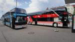 zwei Setra S 431 DT beim Hauptbahnhof Solothurn, im Einsatz als Bahnersatz zwischen Grenchen S�d und Solothurn Hauptbahnhof.