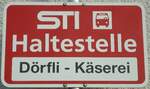 (136'756) - STI-Haltestellenschild - Heiligenschwendi, D�rfli - K�serei - am 20.