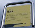 (267'553) - STI-Haltestellenschild - Steffisburg, Fl�hli - am 27.