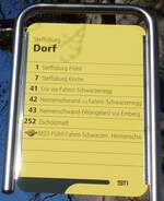 (282'927) - STI-Haltestellenschild - Steffisburg, Dorf - am 9.