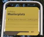 (284'927) - STI-Haltestellenschild - Steffisburg, Musterplatz - am 16.