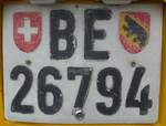 (218'008) - Nummernschild - BE 26'794 - am 14. Juni 2020 beim Bahnhof Sumiswald-Gr�nen