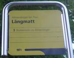 (209'731) - STI-Haltestellenschild - Allmendingen bei Thun, L�ngmatt - am 22.