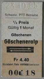 (261'577) - PTT-Einzelbillet vom 23.