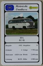(272'698) - Quartett-Spielkarte mit IFA H 3 B von 1952 am 9.