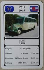 (275'691) - Quartett-Spielkarte mit MAN E 3000 von 1942 am 18.