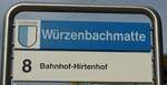 (164'869) - VBL-Haltestellenschild - Luzern, W�rzenbachmatte - am 16.