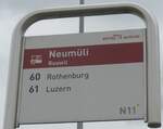 (222'774) - ROTTAL AUTO AG -Haltestellenschild - Ruswil, Neum�li - am 1.