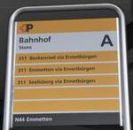 (260'295) - +P-Haltestellenschild - Stans, Bahnhof - am 12.