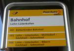 (169'406) - PostAuto-Haltestellenschild - Lohn-L�terkofen, Bahnhof - am 21. M�rz 2016
