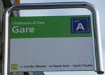 (232'262) - tpc-Haltestellenschild - Ch�teaux-d'Oex, Gare - am 22.