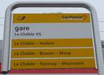 (148'695) - PostAuto-Haltestellenschild - Le Ch�ble VS, gare - am 2.