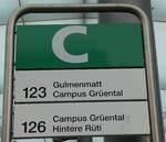 (280'724) - AHW-Haltestellenschild - W�denswil, Bahnhof - am 27.