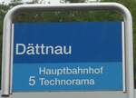 (170'505) - SBW-Haltestellenschild - Winterthur, D�ttnau - am 13.
