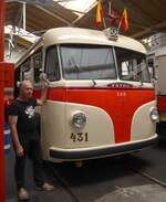 (198'847) - DPP Praha - Nr. 431 - Tatra Trolleybus (ex DPB Bratislava; ex DPMIJ Liberec; ex DPP Praha Nr. 431) am 20. Oktober 2018 in Praha, �PNV-Museum (Teilaufnahme)