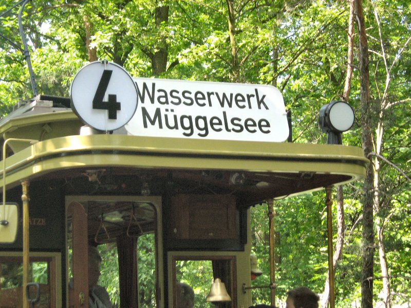 Tw 10, Zielschild Wasserwerk M�ggelsee (Foto Rahnsdorf, 10.5.2009)